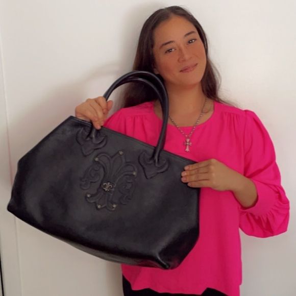 Chrome Hearts Handbags - Chrome Hearts Large leather Fleur handbag EUC